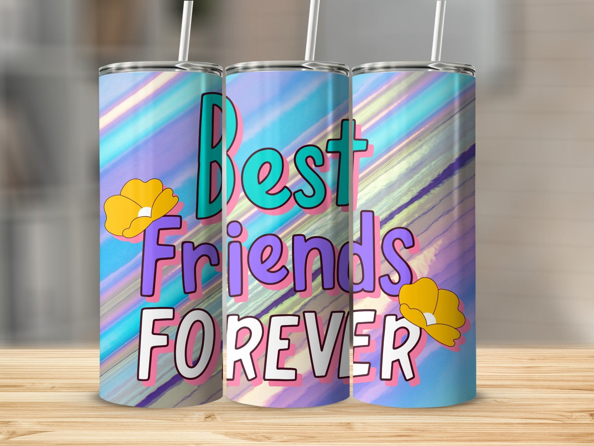 Best Friends Forever Colorful Tumbler Cup Gift
