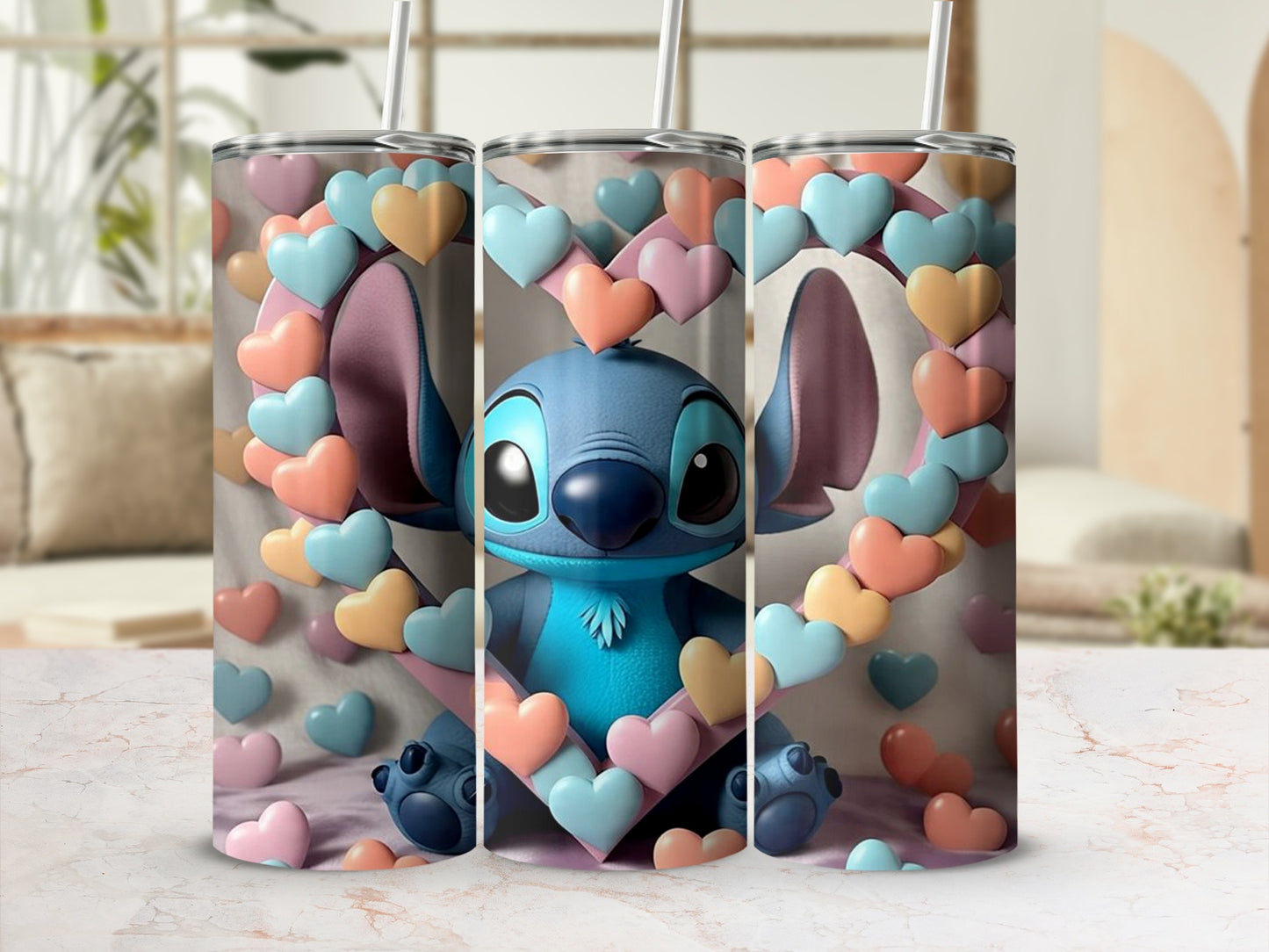 Cute Stitch Heart Design Tumbler for Everyday Use