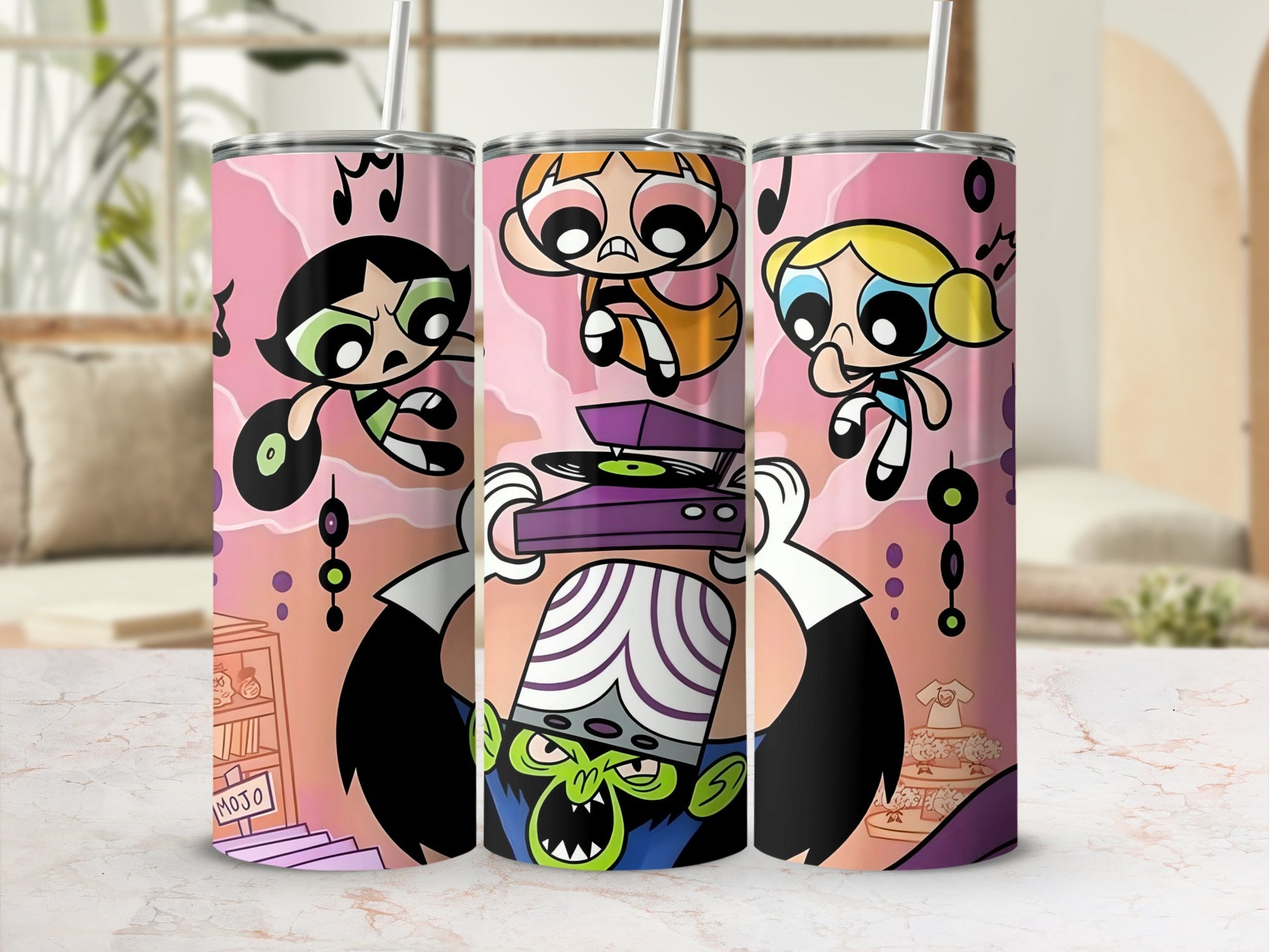 Powerpuff Girls Mojo Jojo Tumbler with Straws
