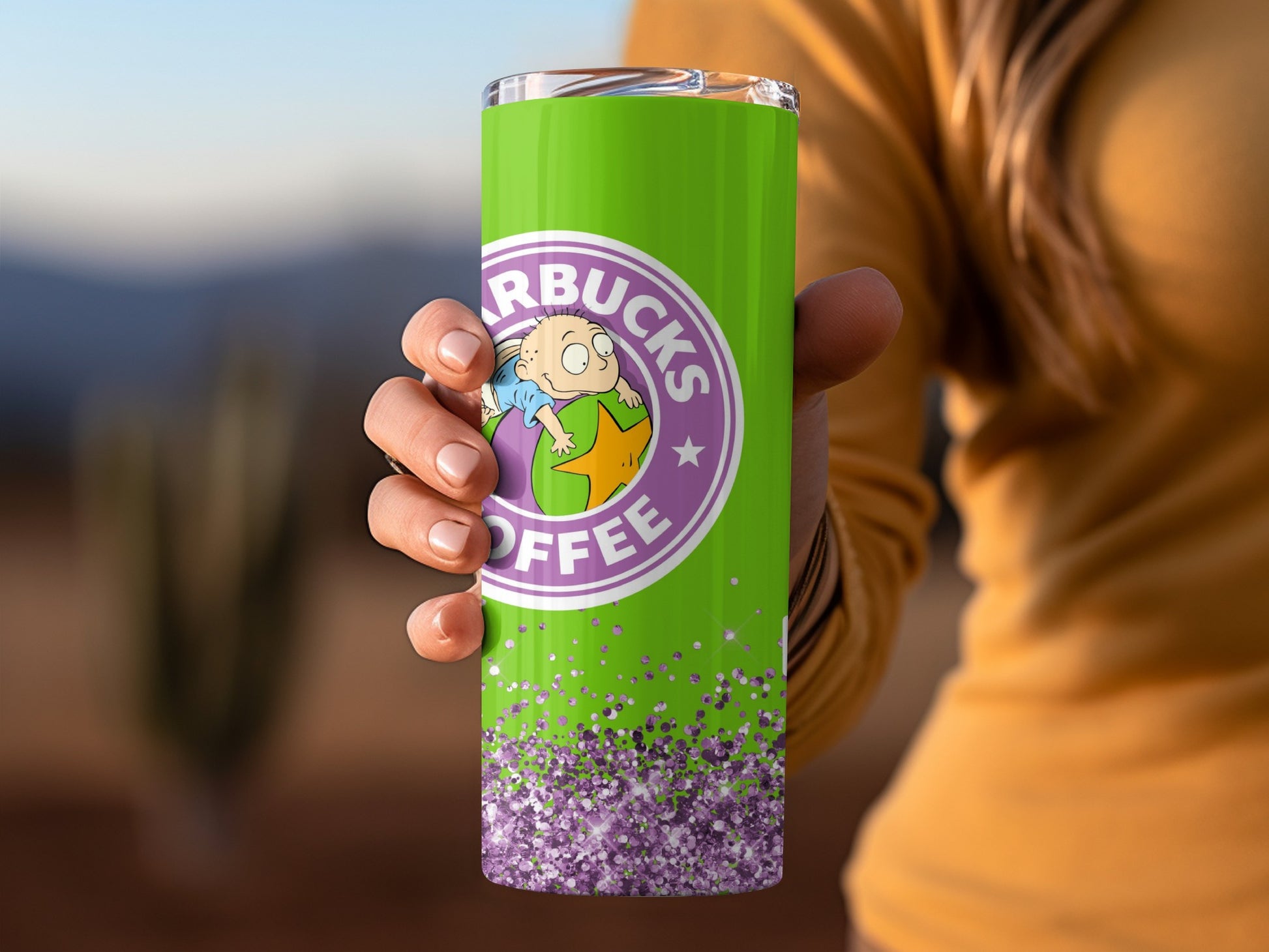 Rugrats Starbucks Coffee Tumbler with Glitter Design