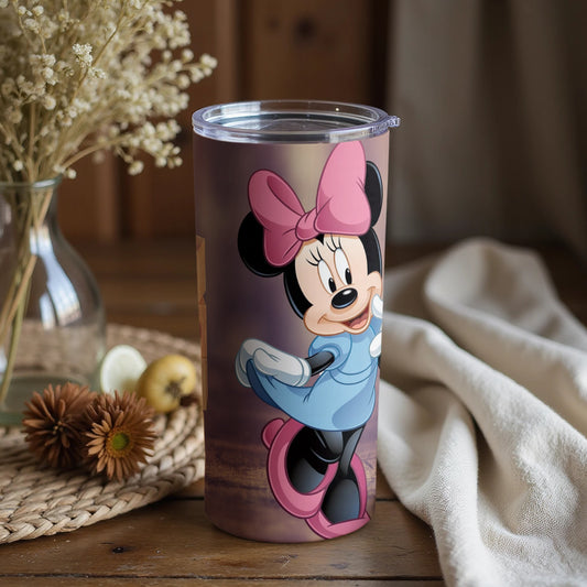 Cute Minnie Mouse Tumbler with Pink Bow Design for Drink