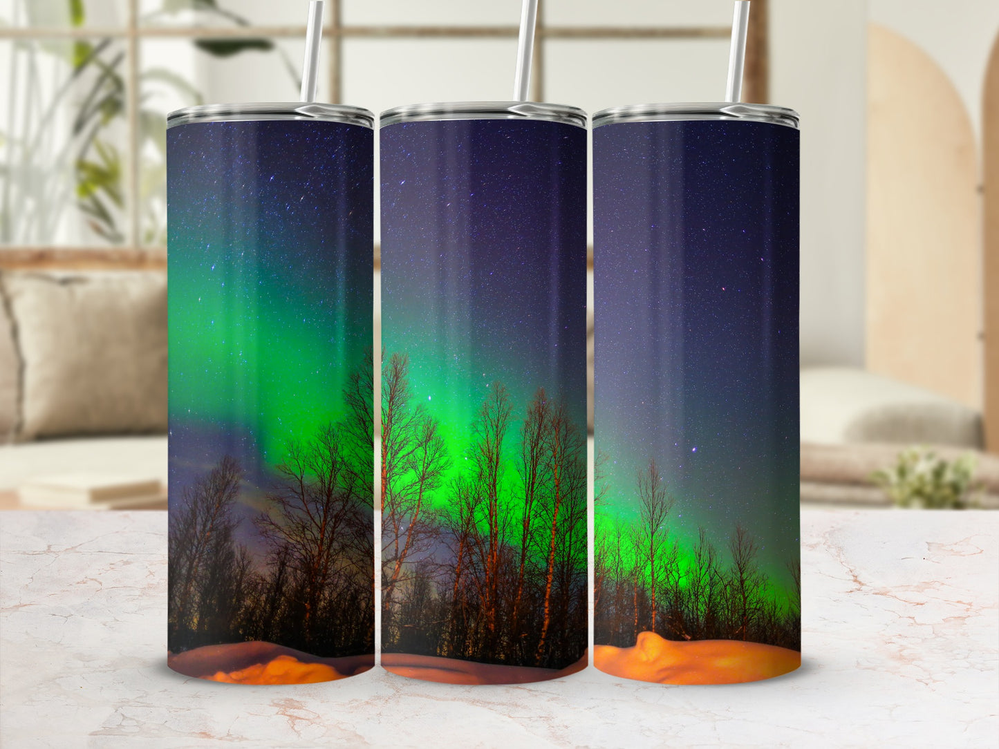 Northern Lights Scene Insulated Tumbler Cups Product
