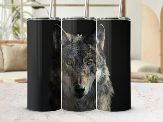 Majestic Wild Wolf Portrait Animal Art Design Tumbler product type