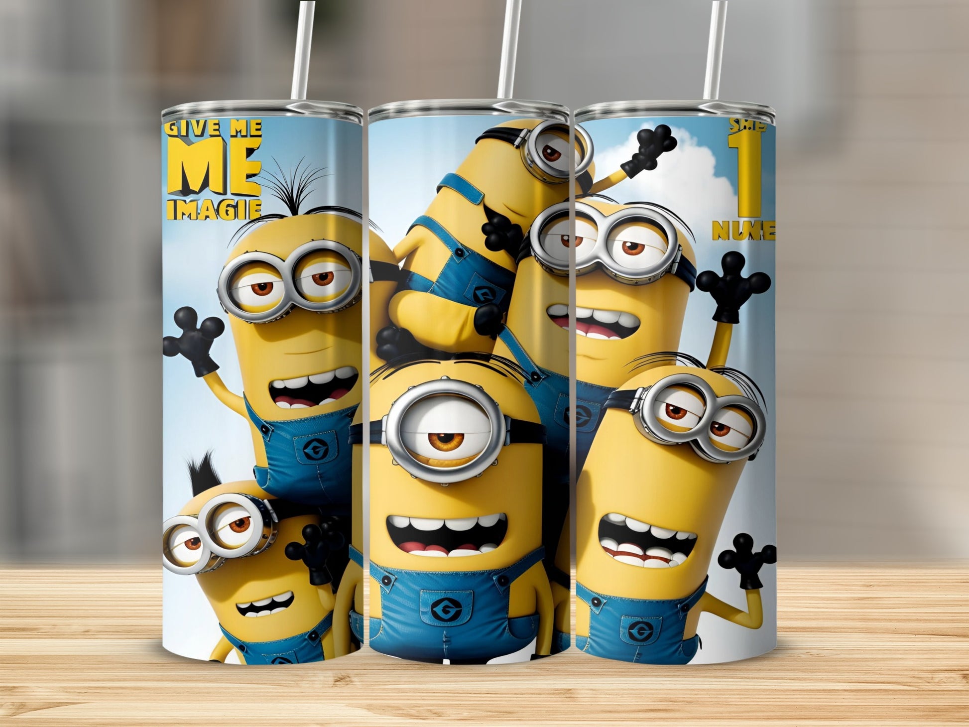 Minions from Despicable Me celebrating with arms raised.