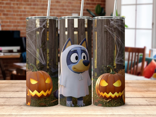 Halloween Bluey Ghost Jack-o-lantern Tumbler product type