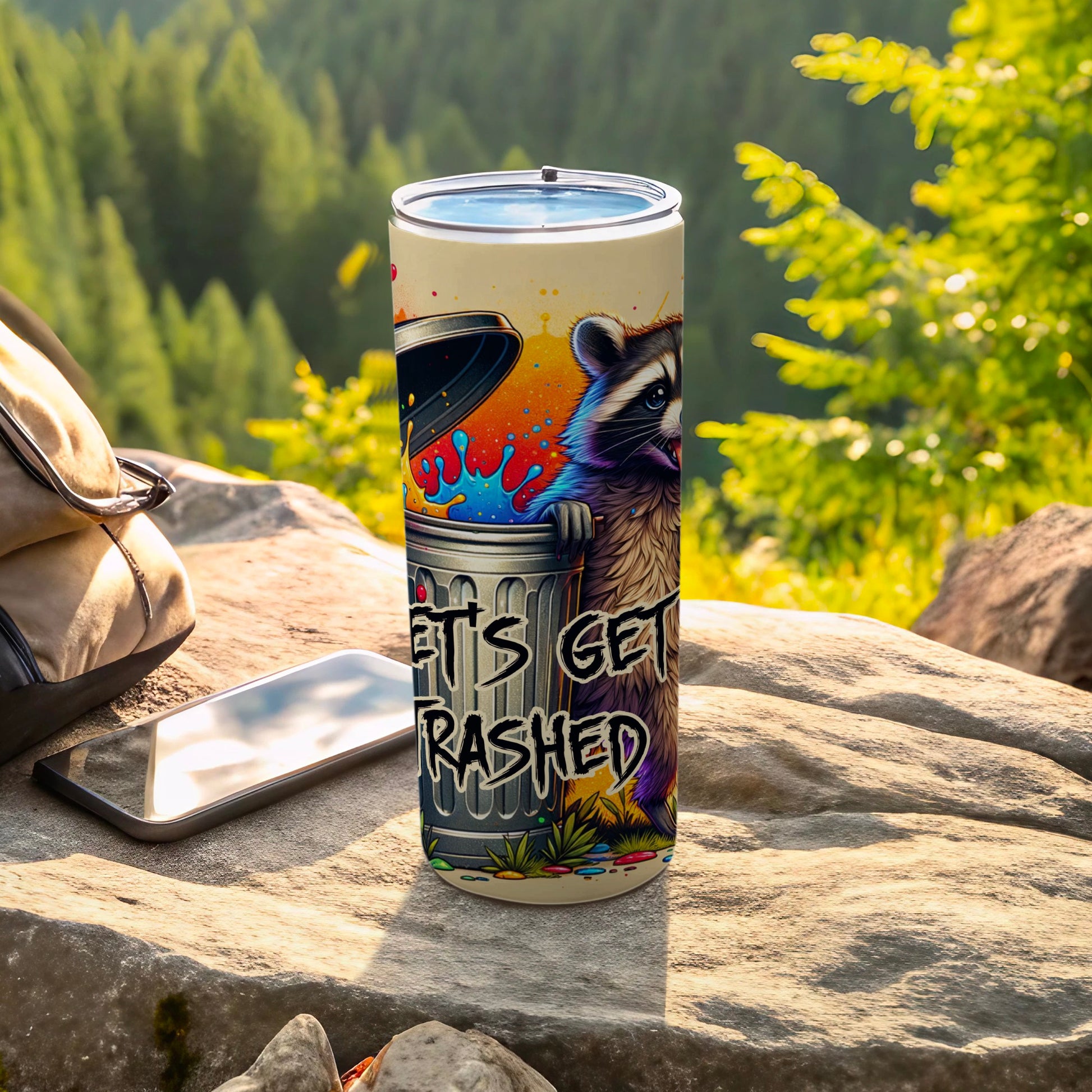 Funny Raccoon Trash Can Tumbler Lets Get Trashed product type