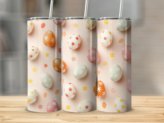Colorful Easter Egg Flowers Pattern Tumbler Product