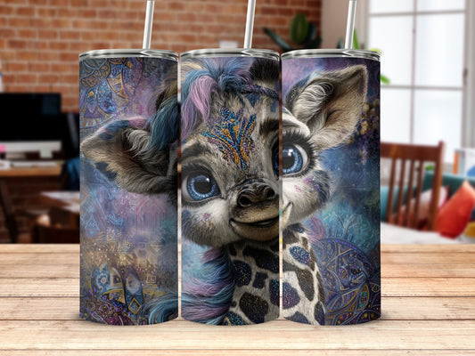 Whimsical Giraffe Galaxy Design Insulated Tumbler