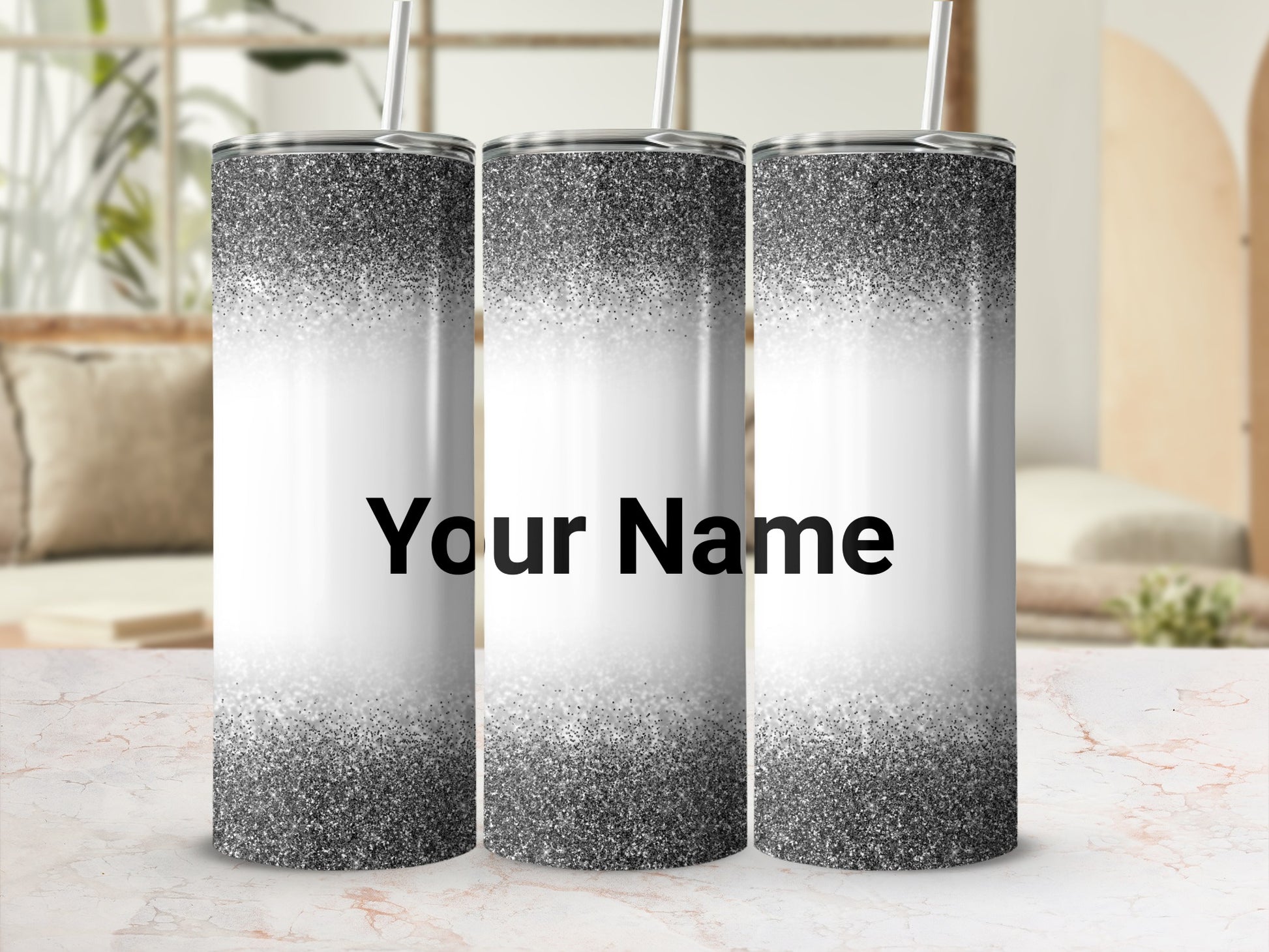 Custom Glitter Ombre Design Personalized Tumbler