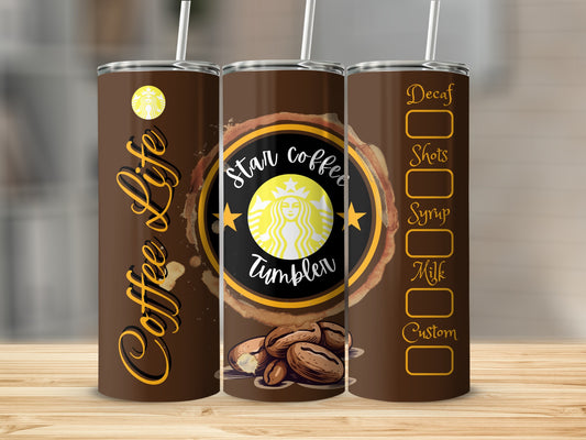 Coffee o Life Star Coffee Tumbler with Checklist
