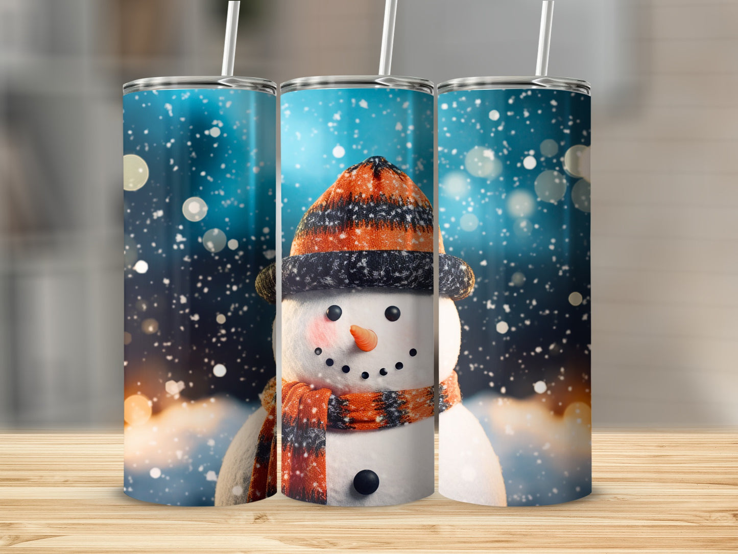 Festive Snowman with Winter Hat Tumbler product