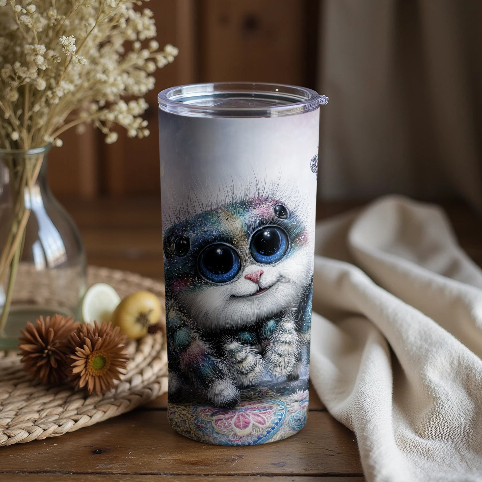 Adorable Cartoon Inspired Drink Tumbler with Lid