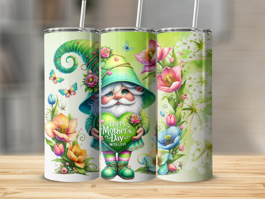Gnome Happy Mother's Day Floral Tumbler Cups