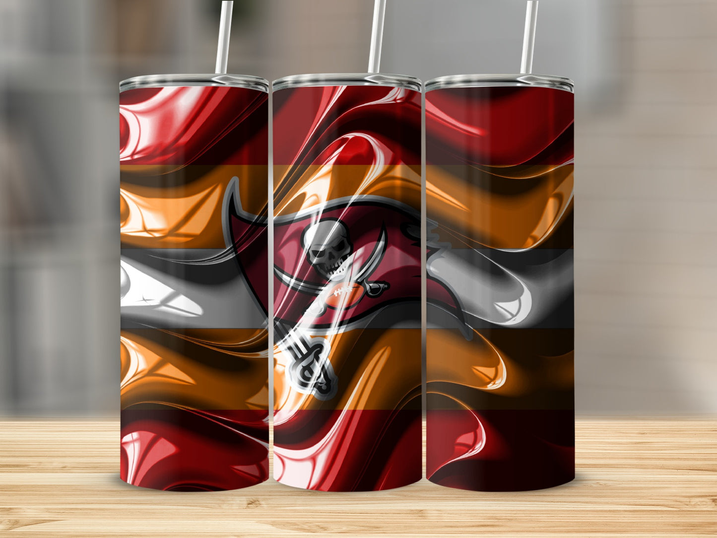 Tampa Bay Buccaneers Abstract Design on Tumblers Theme