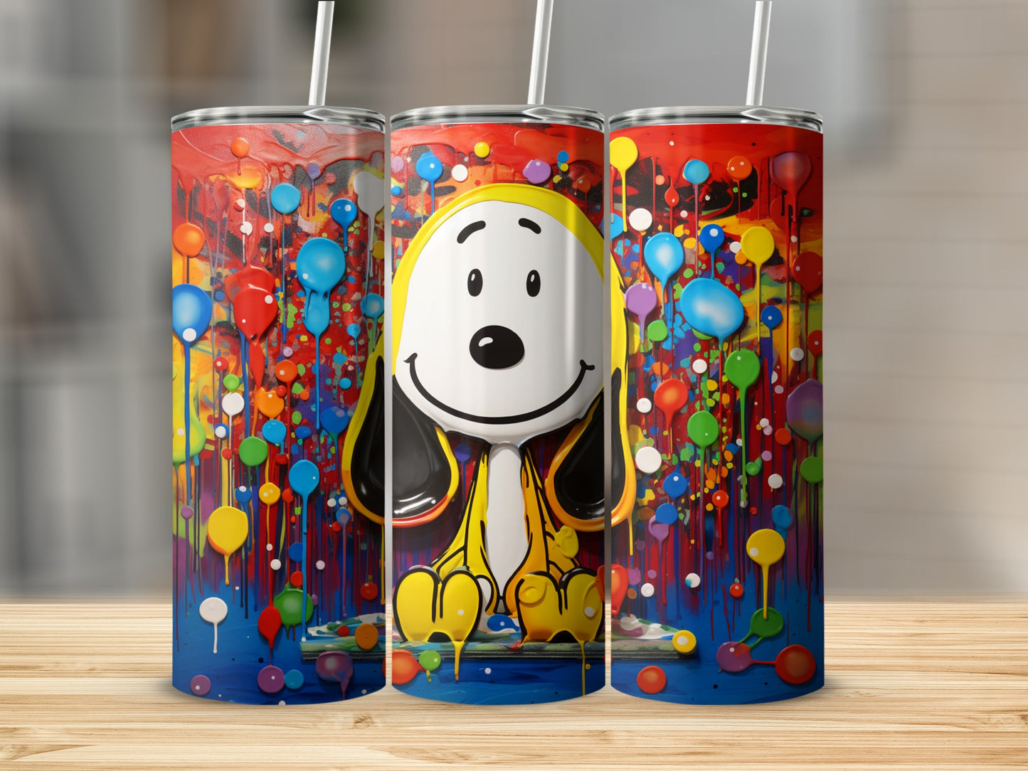 Colorful Cartoon Dog Theme Tumbler for Everyday Use