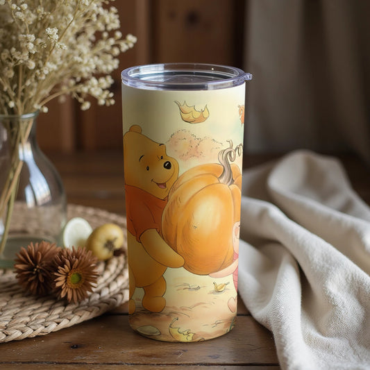 Pooh Bear Autumn Themed Insulated Drinkware Tumbler