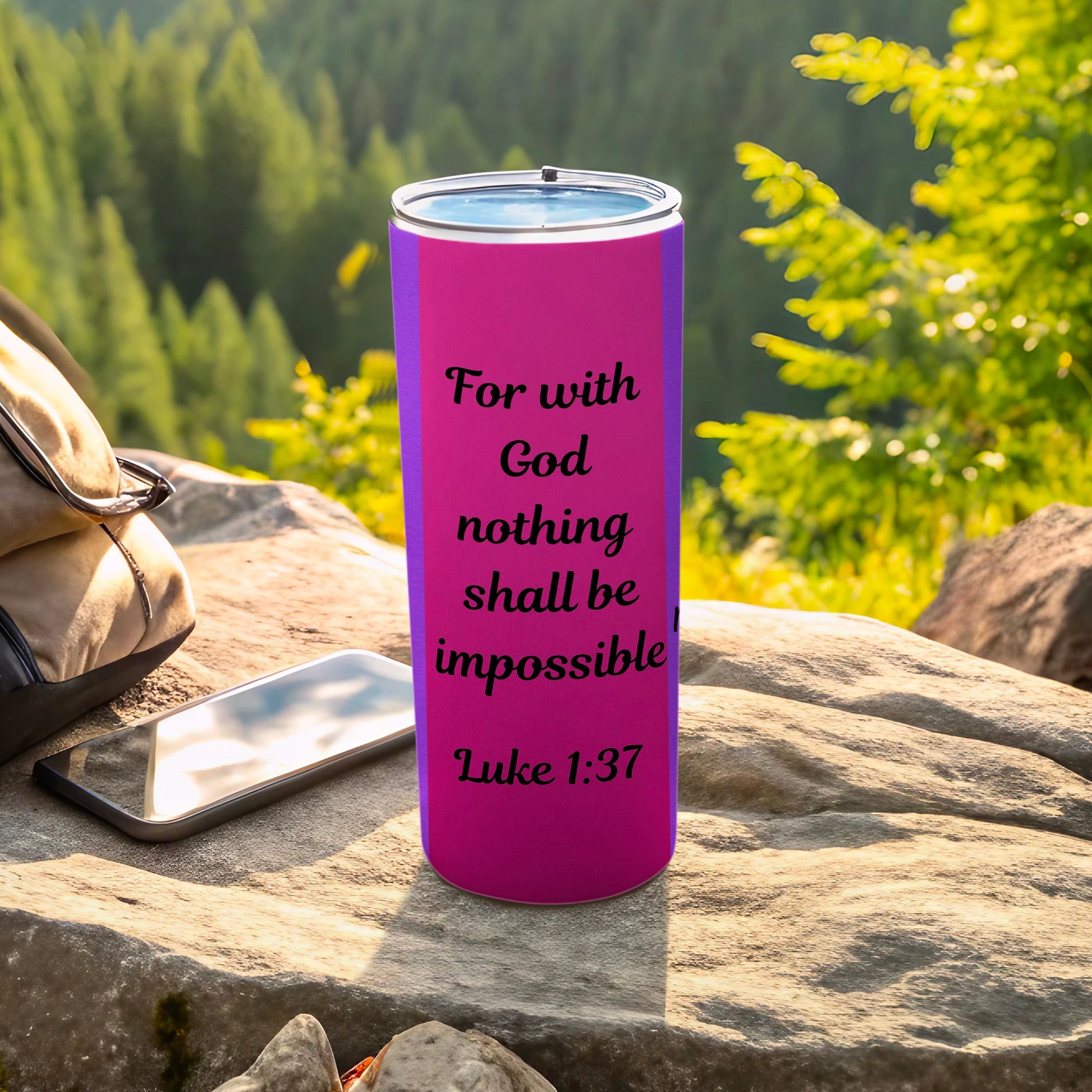 For with God nothing shall be impossible tumbler