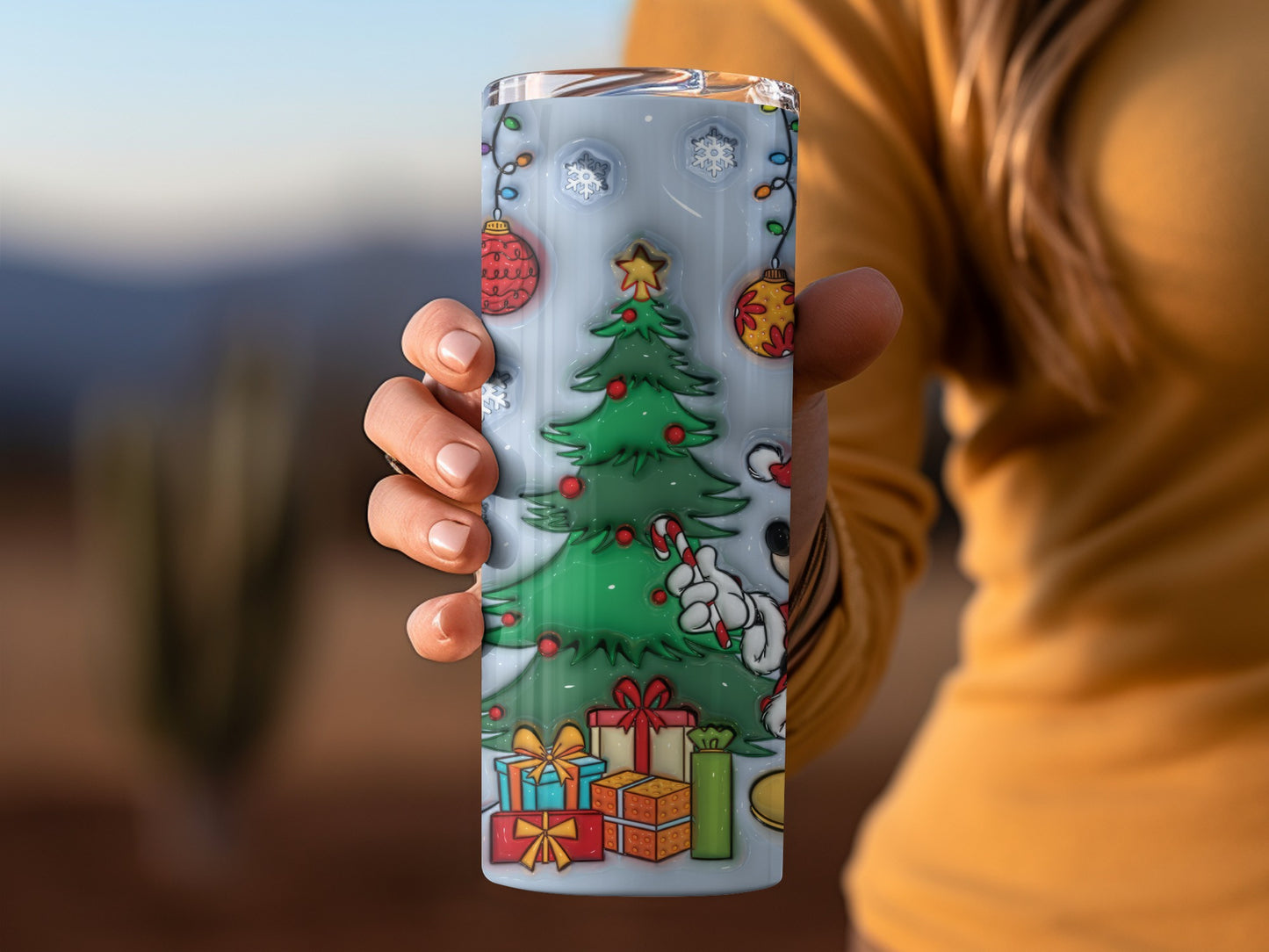 Festive Christmas Tree with Gifts Design Tumbler