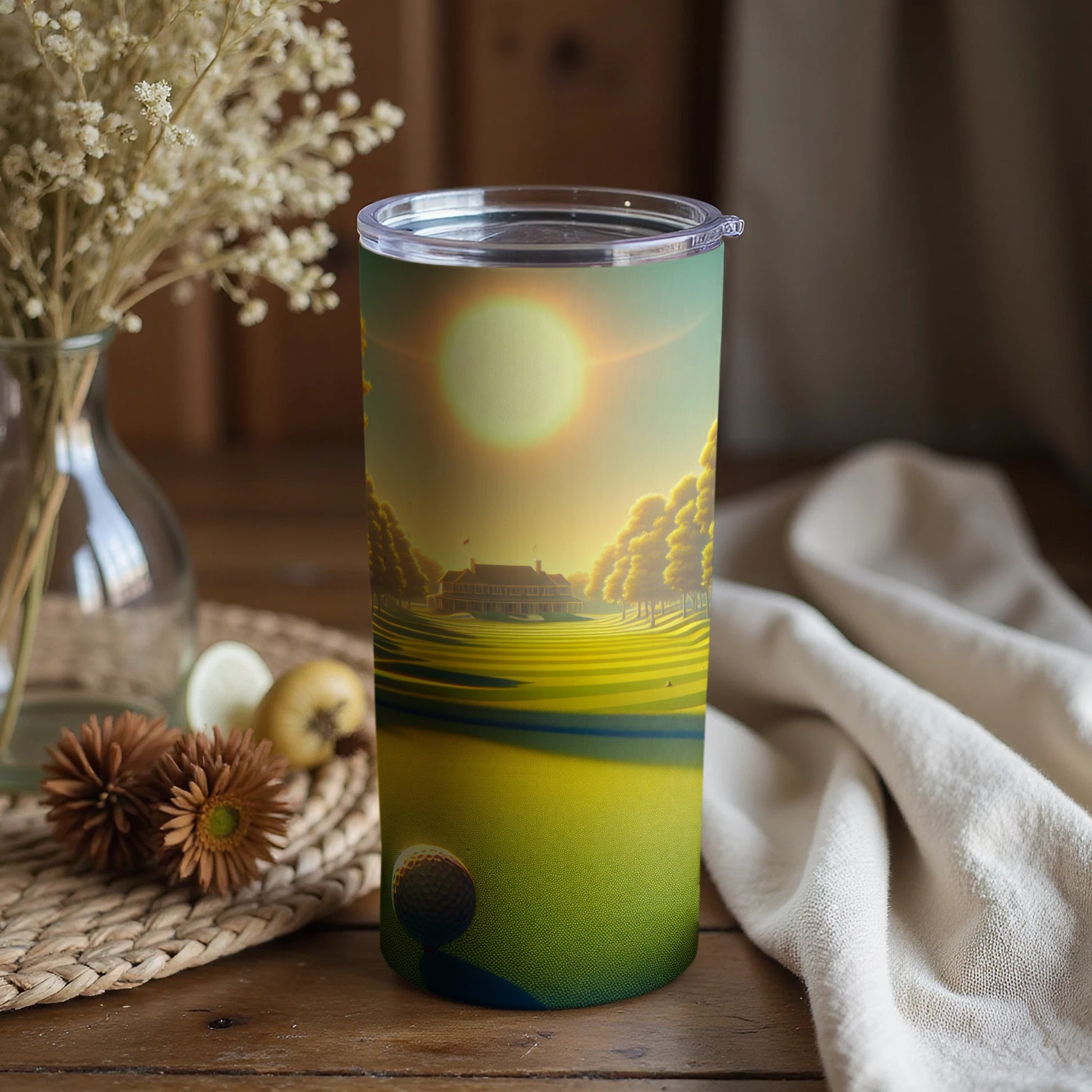 Beautiful Golf Course Sunset Design Tumbler