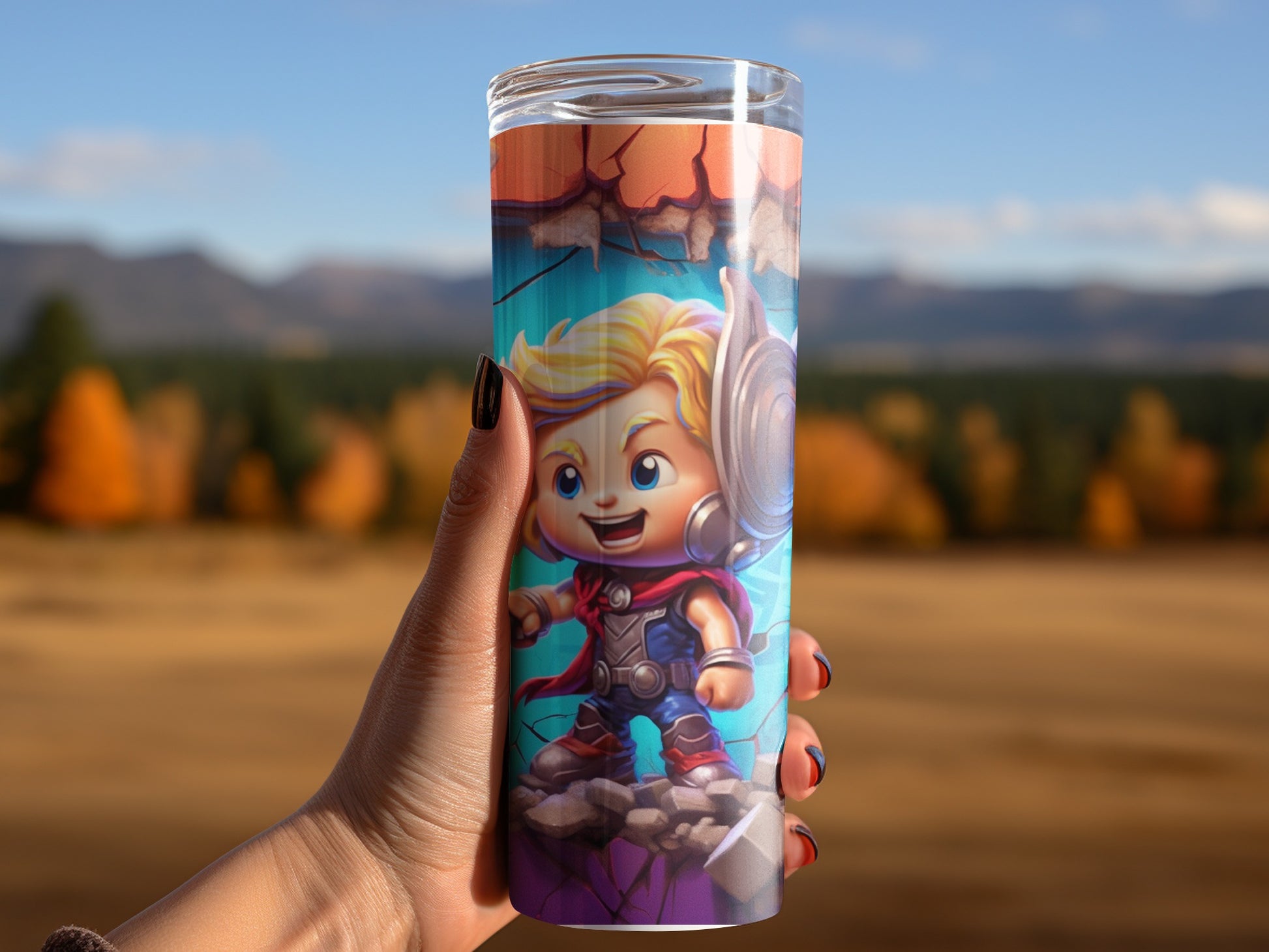 Cartoon Character Covered Colorful Tumbler Product