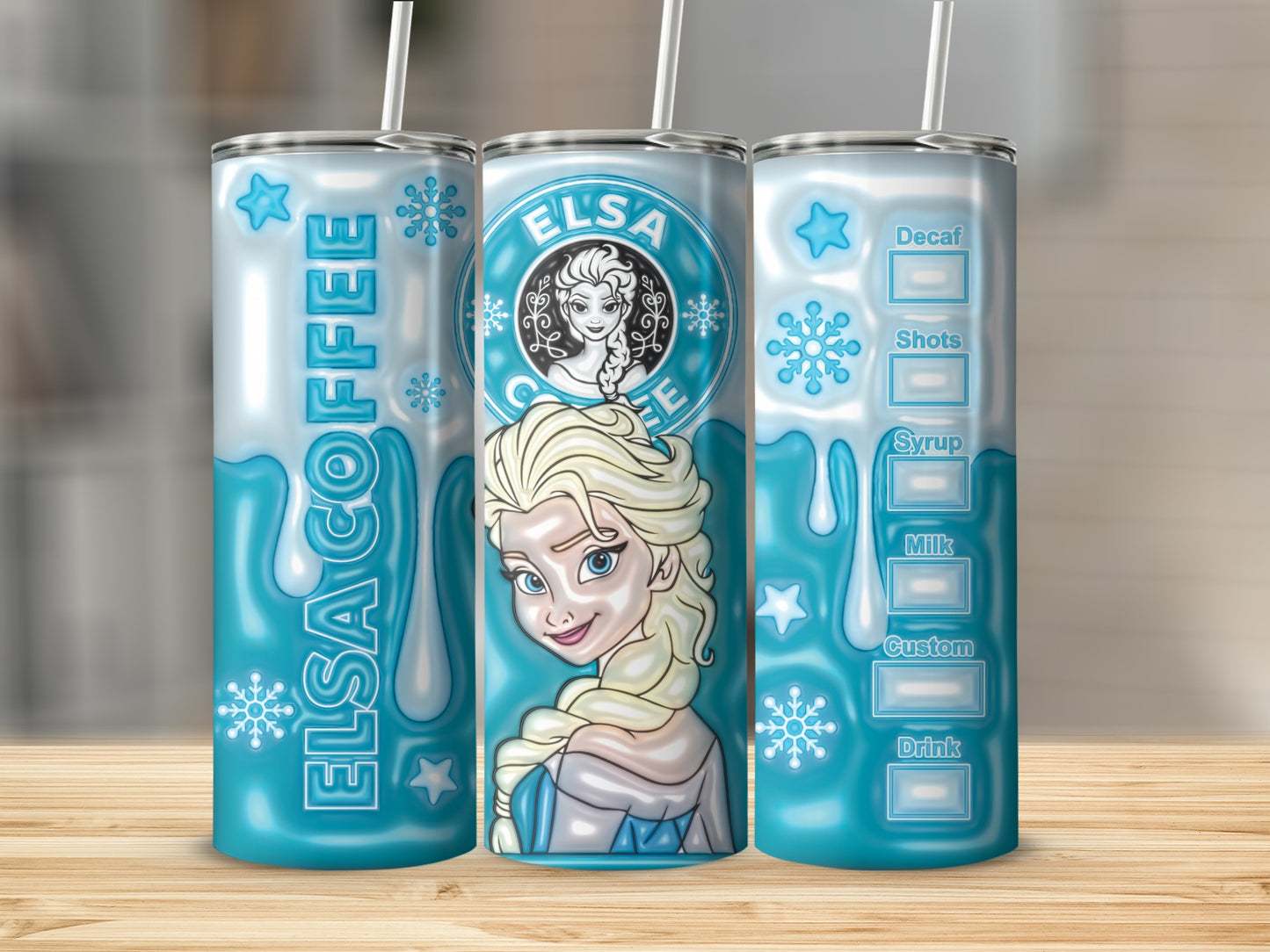 Elsa Coffee Themed Customizable Tumbler