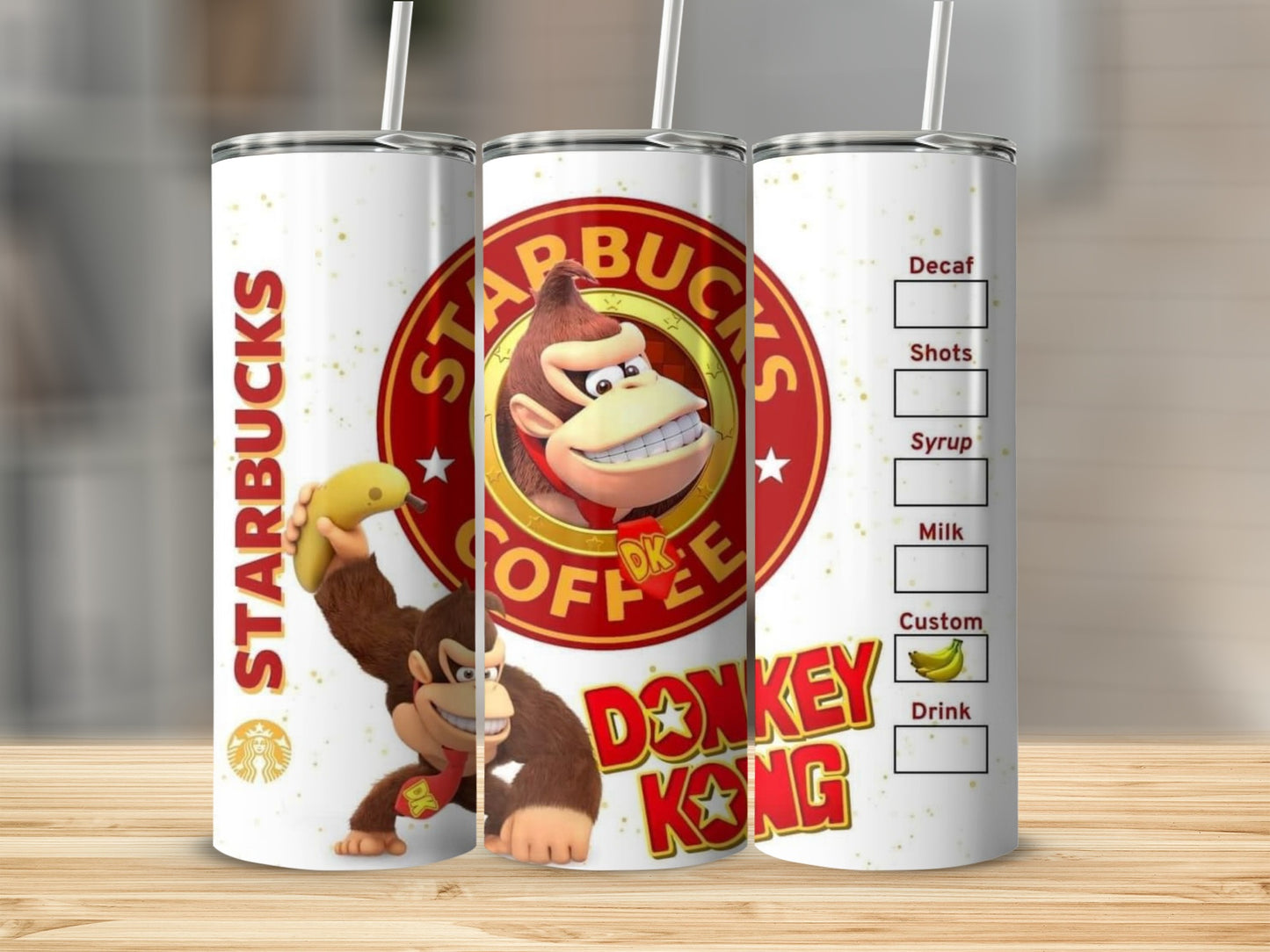 Donkey Kong Starbucks Themed Customizable Tumbler