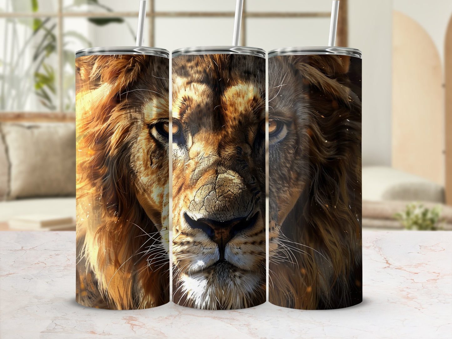 Majestic Lion Head Graphic Design Tumbler product type