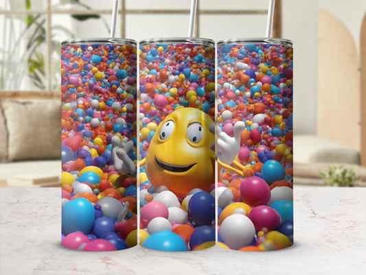 Colorful Ball Pit Design with Emoticon Tumbler