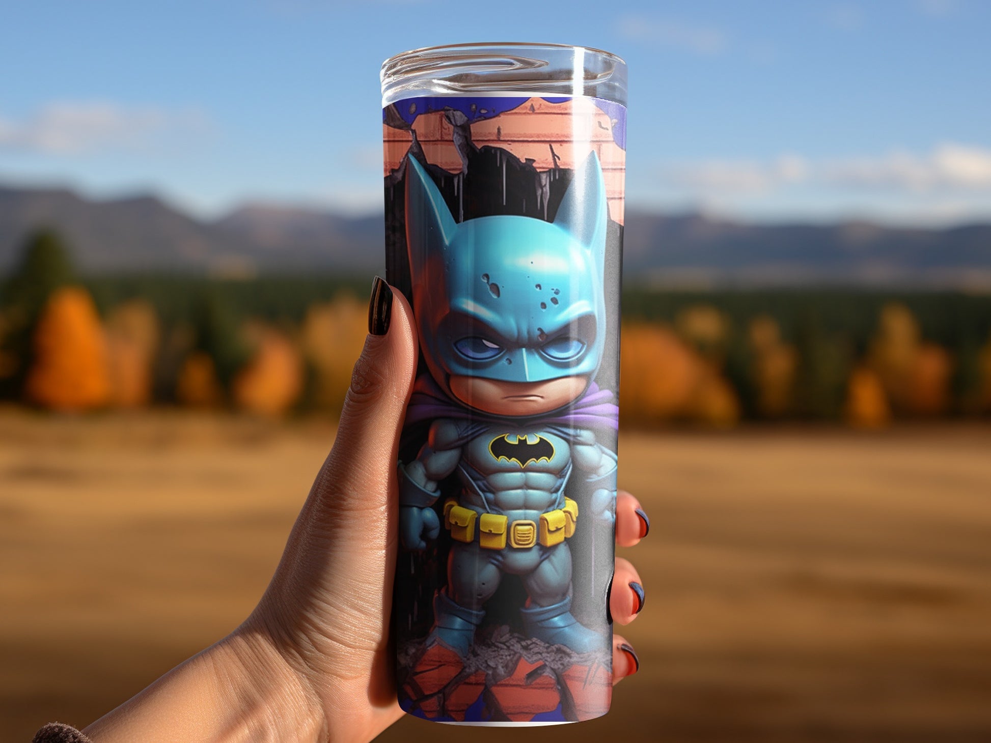 Cute Superhero Cartoon Printed Tumbler for Fans