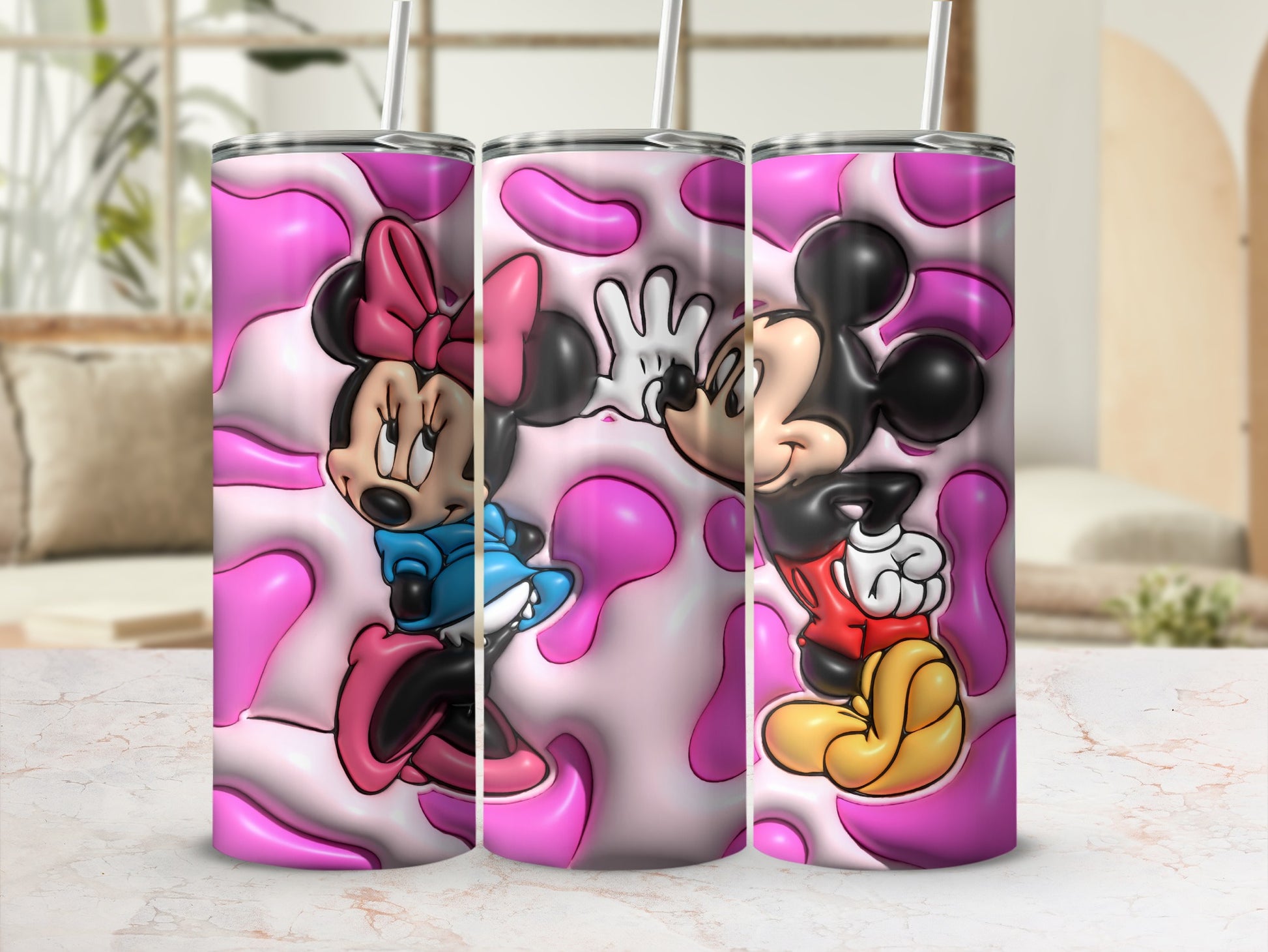 Cute Cartoon Characters Vibrant Design Drink Tumblers