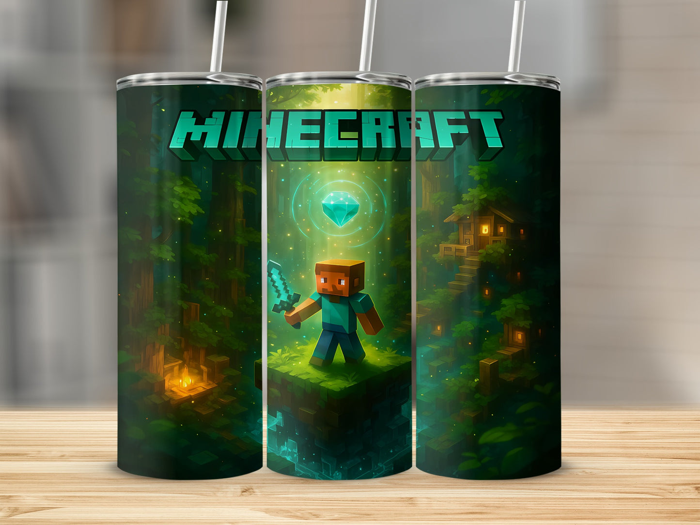 Minecraft Themed Forest Adventure Tumbler