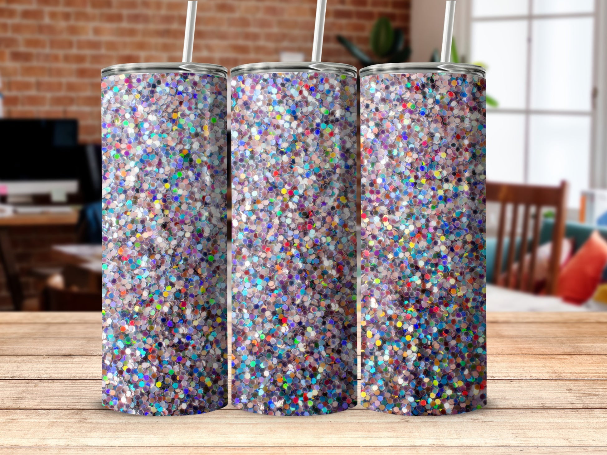Colorful Glitter Confetti Design Insulated Tumbler