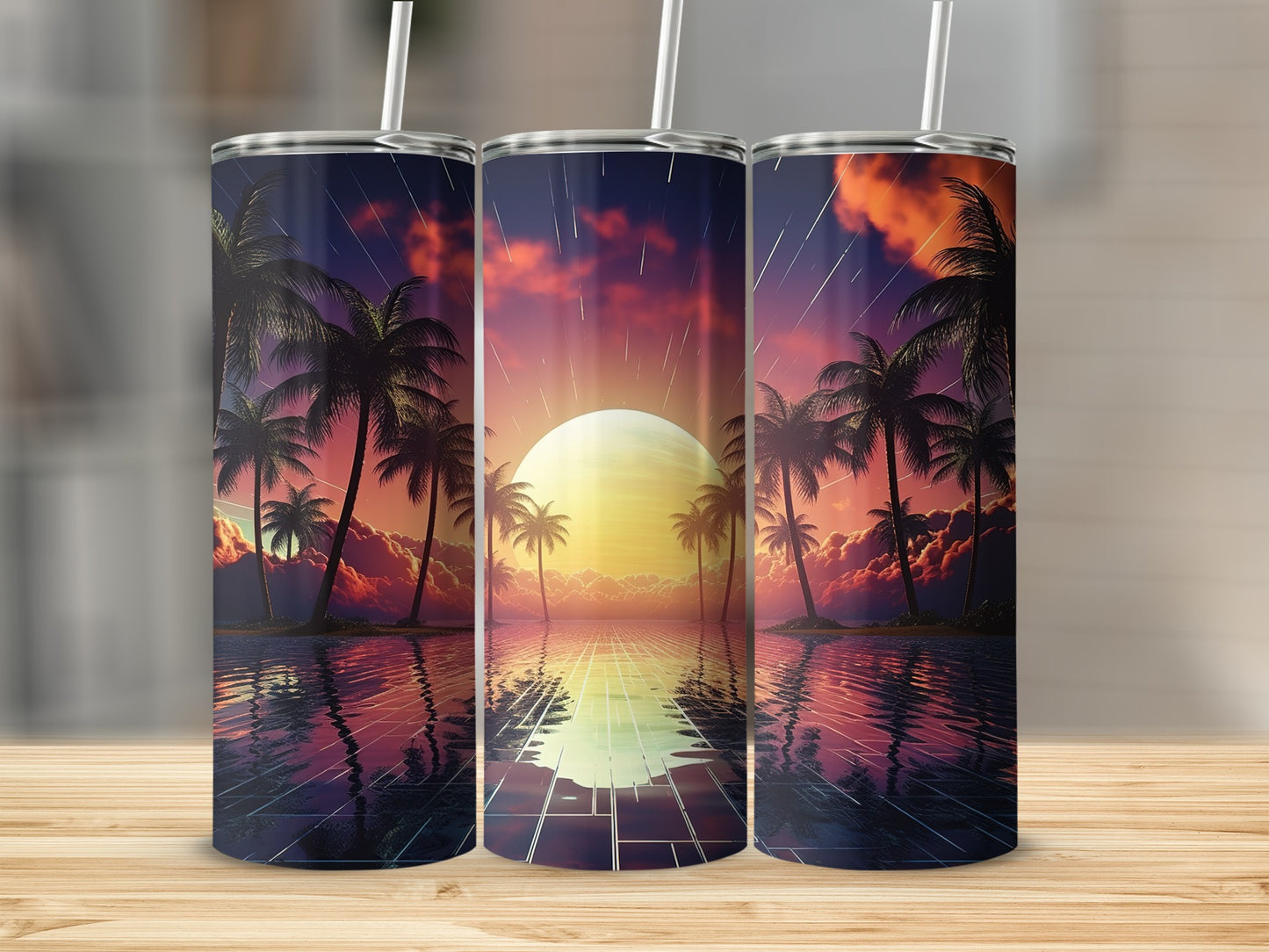 Tropical Sunset Scenic Tumbler Ideal for Summer