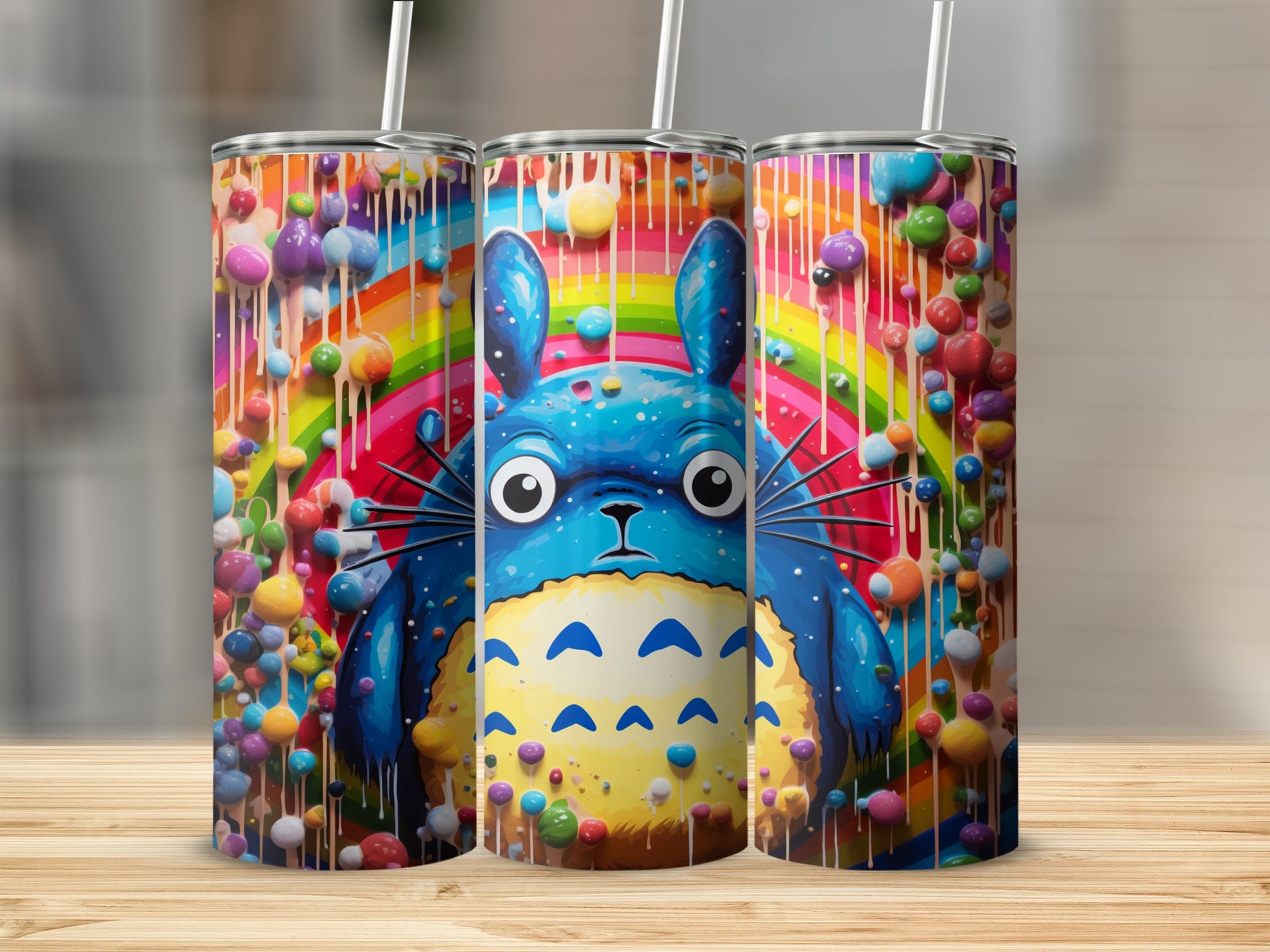 Colorful Rainbow Anime Inspired Tumbler Cup Drinkware