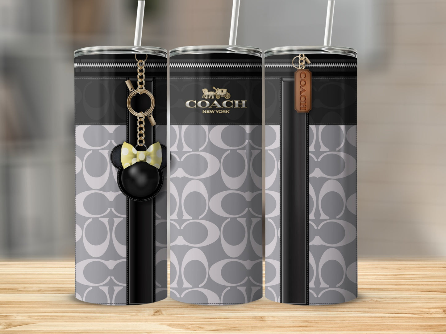Stylish Coach Tall Tumblers with Chic Charm Keychain