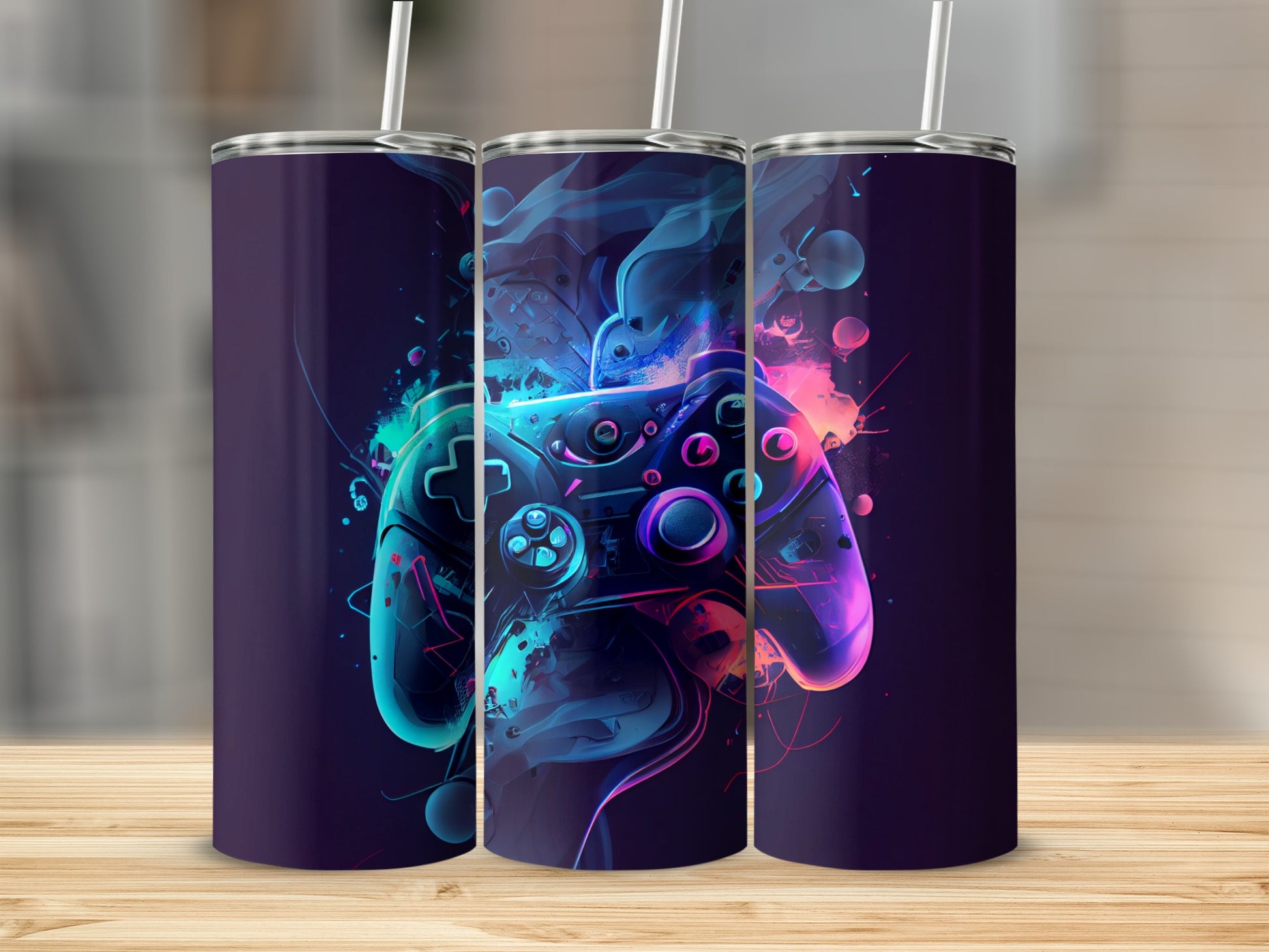 Vibrant Gaming Controller Artwork Tumbler Product