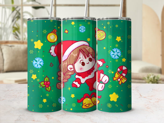 Christmas Themed Cute Cartoon Character Tumbler