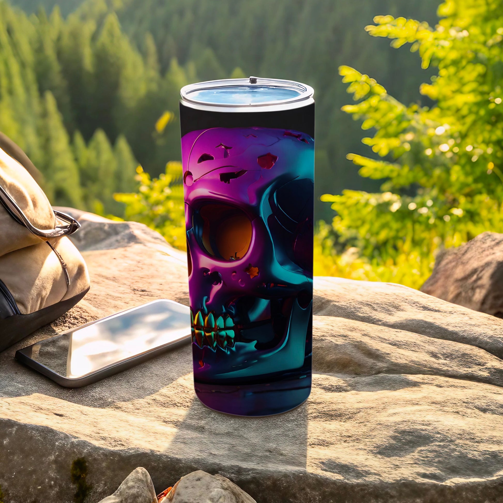Vibrant Metallic Skull Design Insulated Beverage Tumbler product type