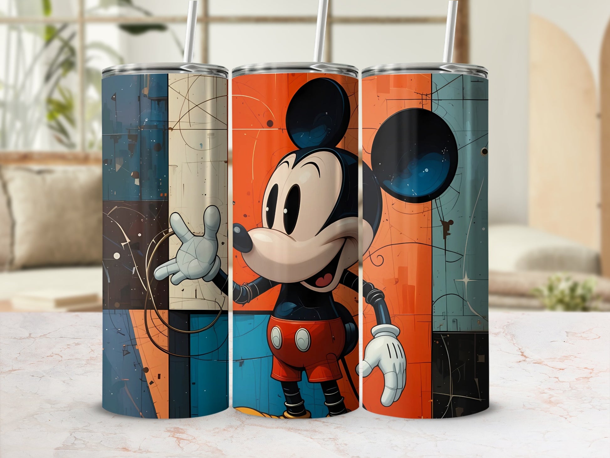 Colorful Mickey Mouse Art Tumbler for Kids and Adults