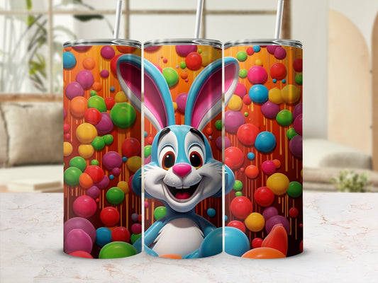 Colorful Bunny and Bubble Pattern Tumbler Product