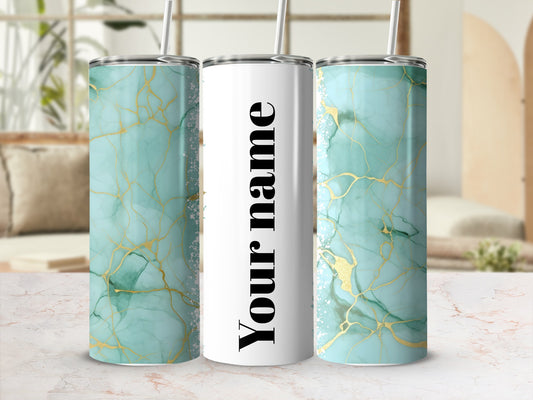 Customizable Marble Design Insulated Tumbler Cup