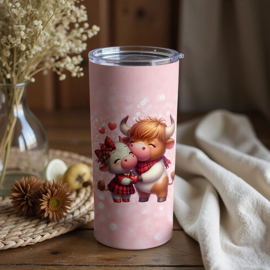 Cute Illustrated Cow and Calf Design Tumbler Product