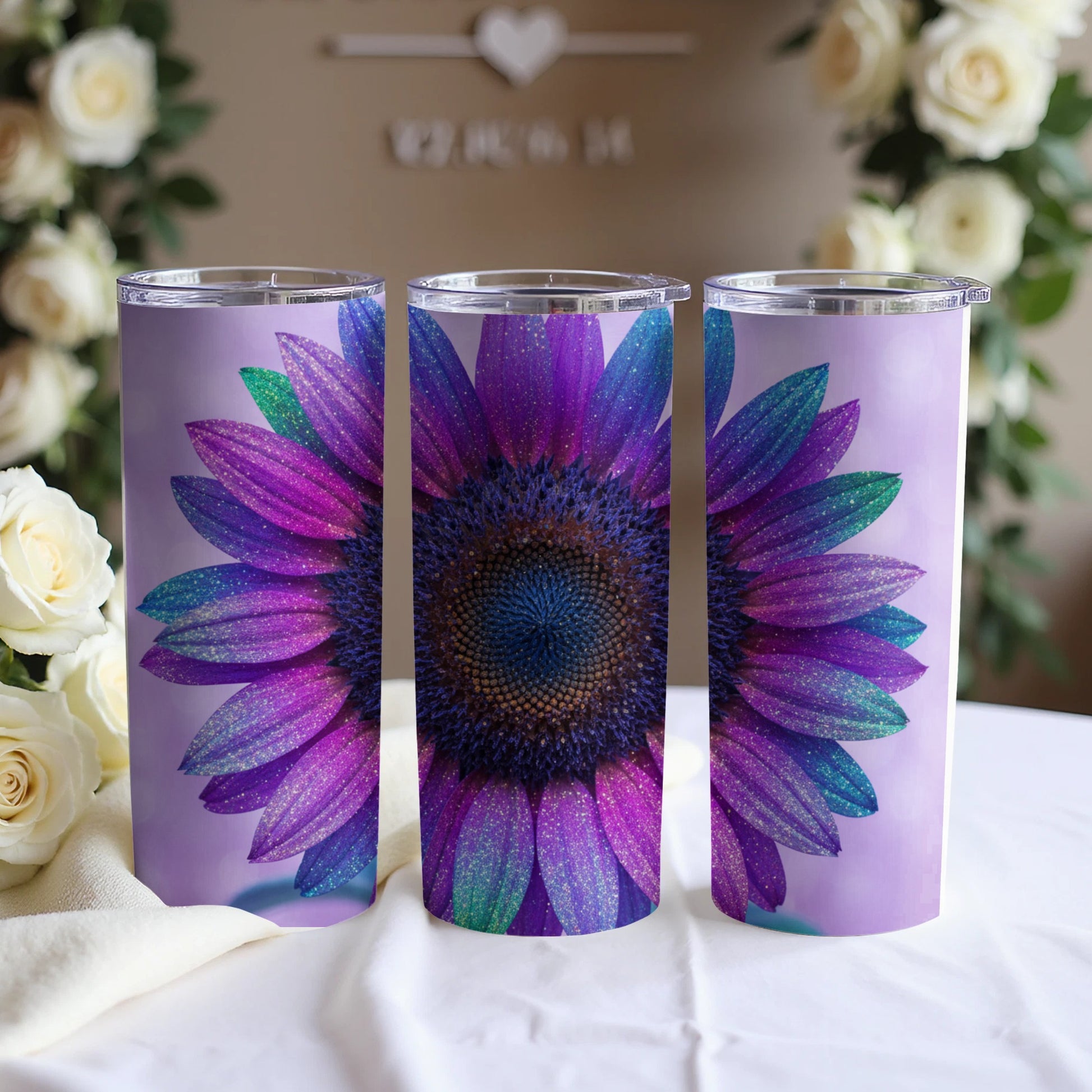 Stunning Sunflower Design Insulated Tumbler Product
