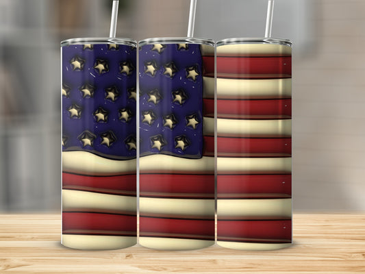 American Flag Tumblers with Stars and Stripes Design