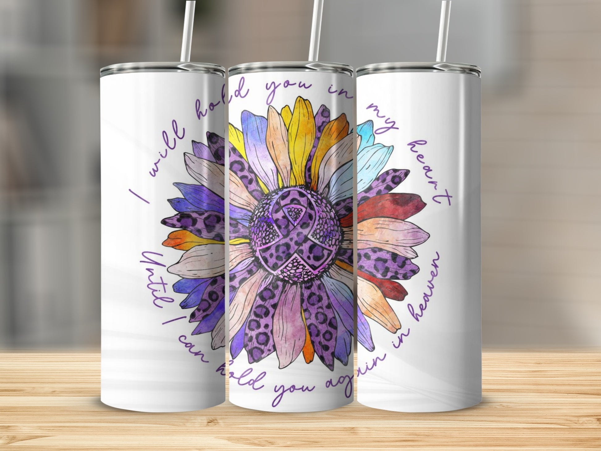 Heartfelt Floral Design Tumbler with Inspirational Quote