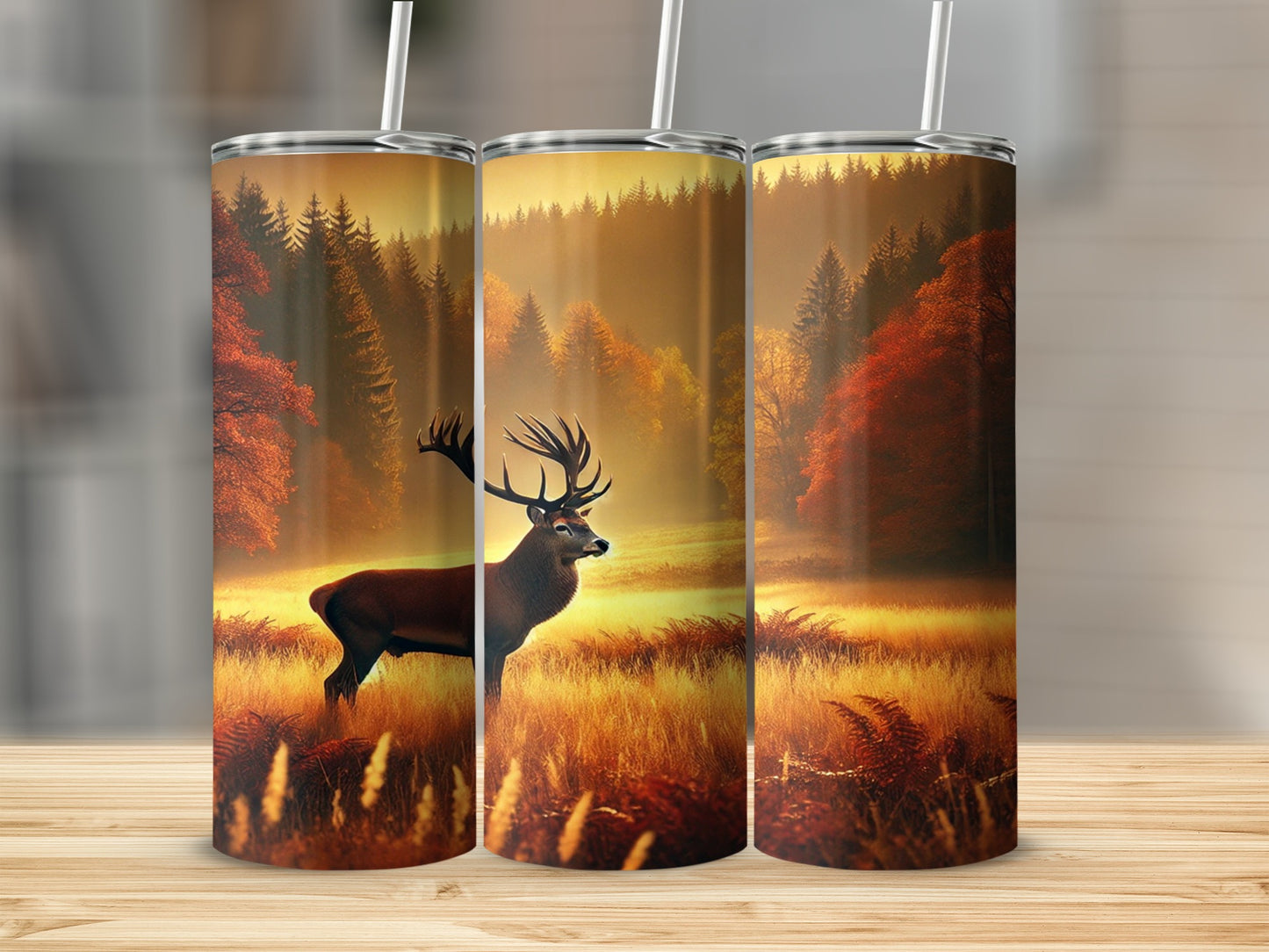 Majestic Stag in Autumn Forest Tumbler Cup