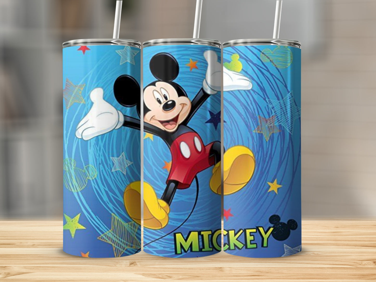 Mickey Mouse Blue and Red Tumbler with Straw