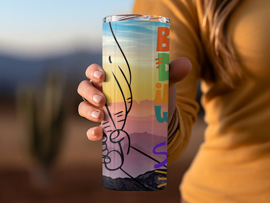 Vibrant Elephant Art on Colorful Tumbler Travel Mug