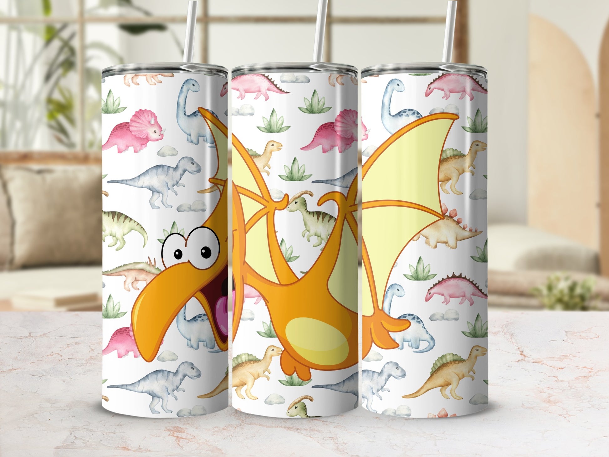 Colorful Cartoon Dinosaur Design Drinkware