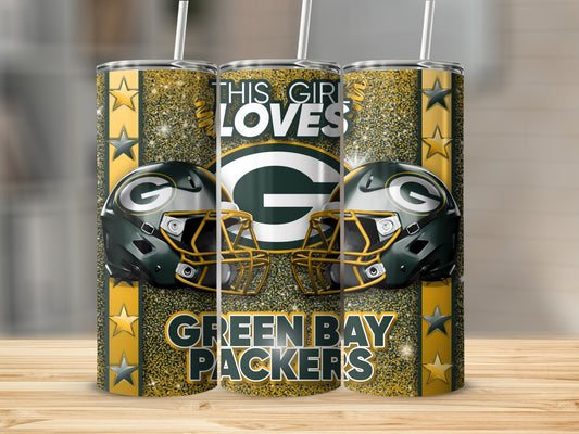 THIS GIRL LOVES Green Bay Packers Sports Team Tumblers